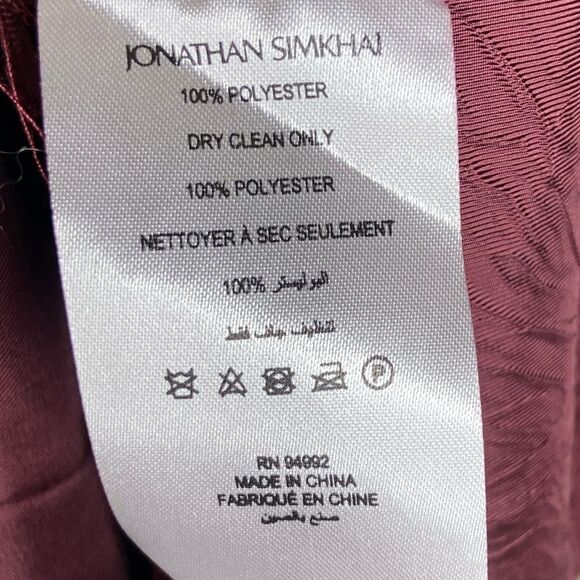 NWT Jonathan Simkhai Baylor Mini Wine Dress Satin Cutout Size XS - Picture 5 of 8